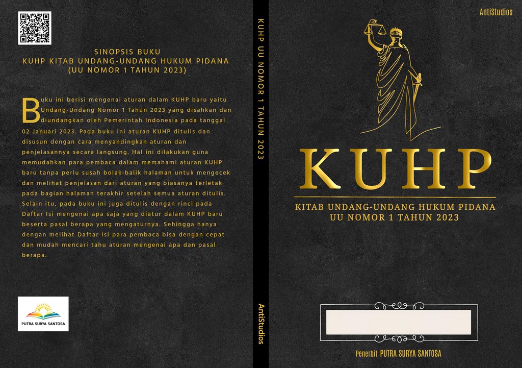 Sampul KUHP KITAB UNDANG-UNDANG HUKUM PIDANA UU NOMOR 1 TAHUN 2023