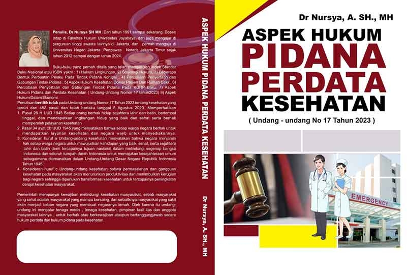 Sampul Aspek Hukum Pidana Dan Perdata Kesehatan Pada Undang-Undanh No. 17 Tahun 2023